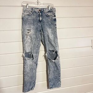 Forever 21 Distressed Acid Wash Jeans